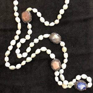 Genuine Pave Set Gemstone Necklace